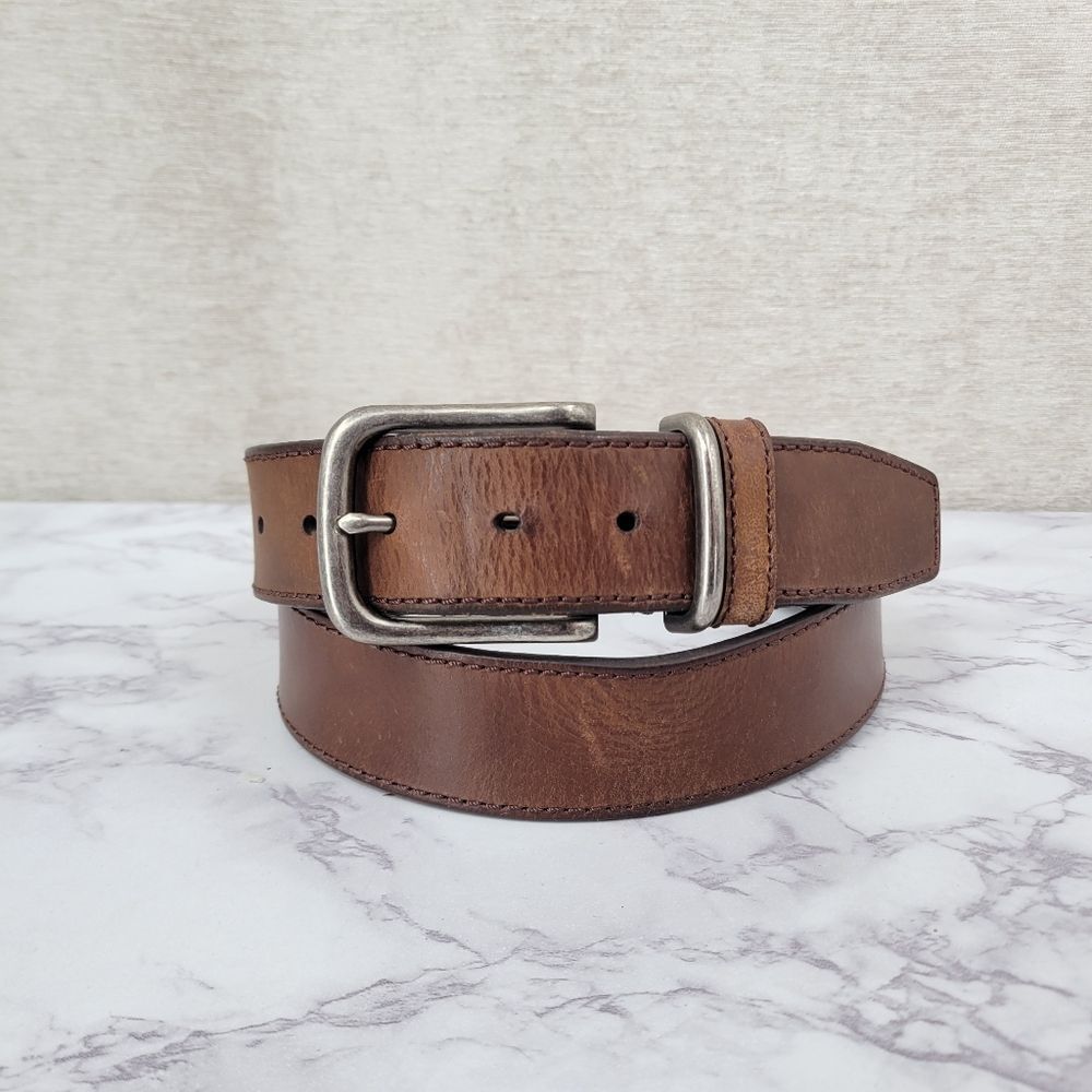 Alesbury Classic Brown Leather Men's Belt  Casual Leather Belt